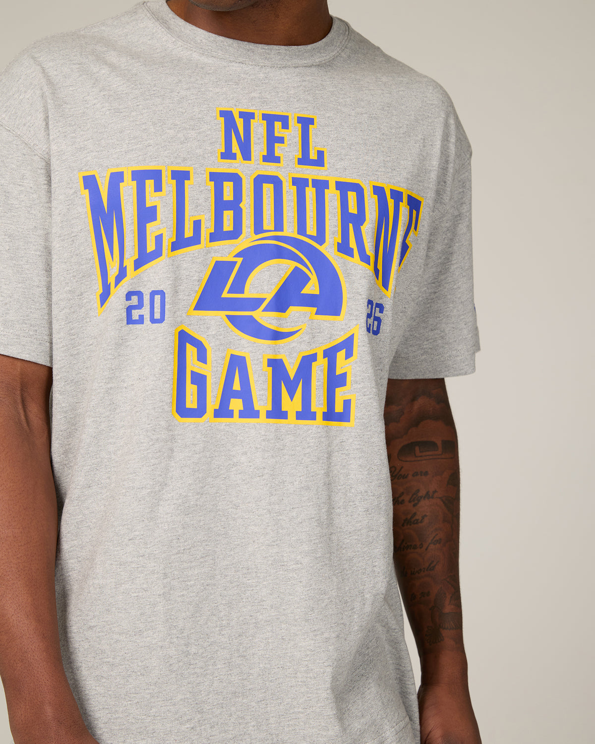 Los Angeles Rams NFL Melbourne 2026 Script Grey Marle