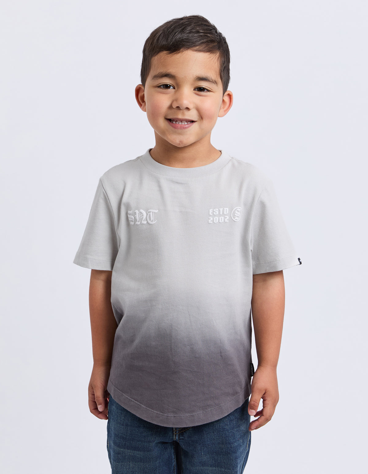 Kids Two Tone Tee Charcoal