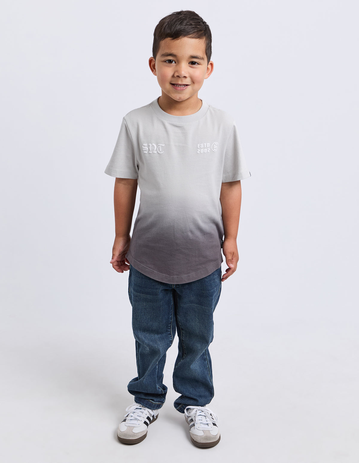 Kids Two Tone Tee Charcoal
