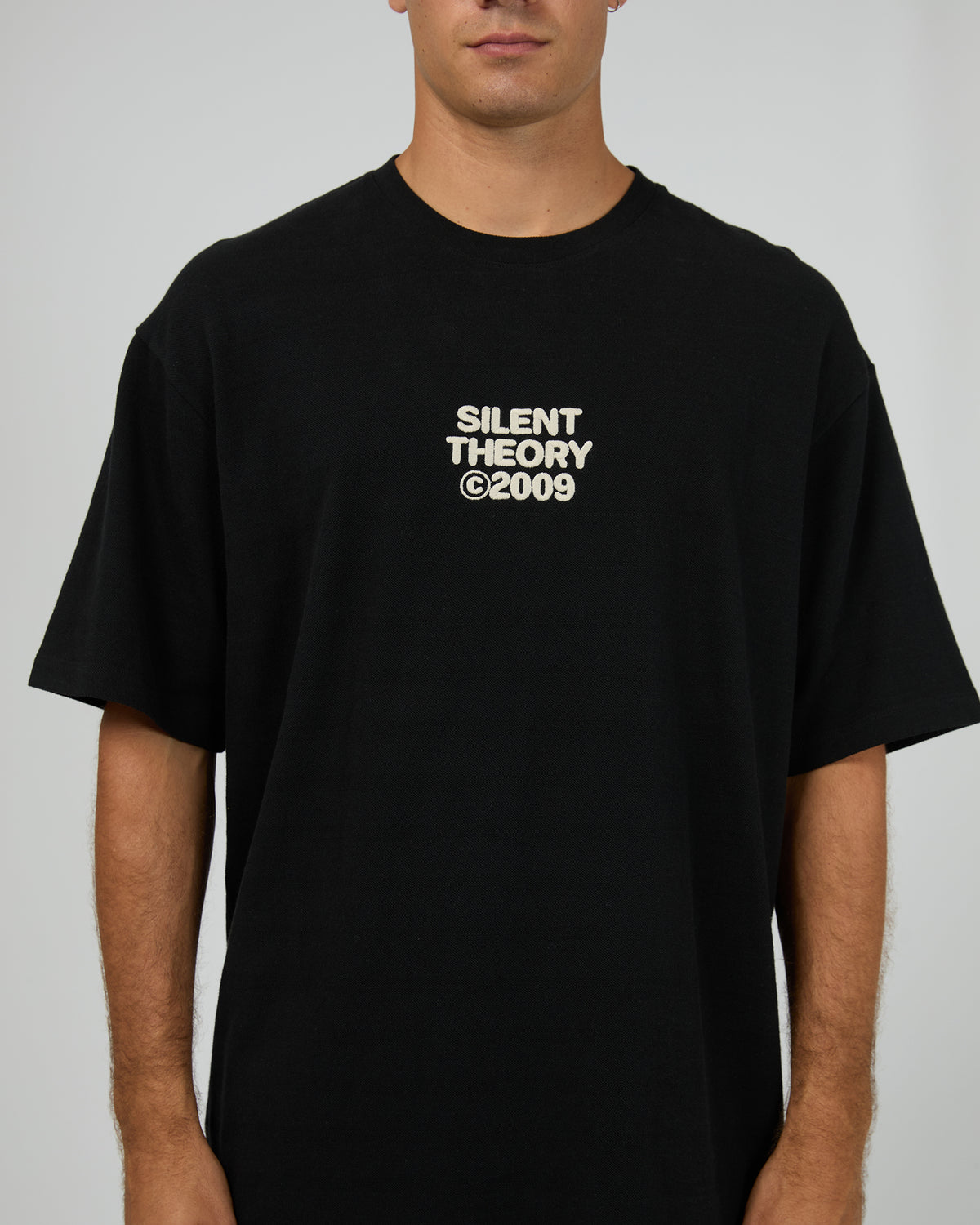 Textured Emb Tee Black