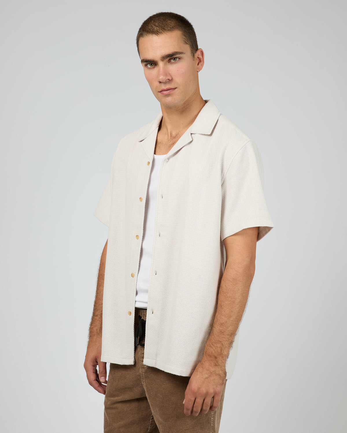 Vacay Textured Short Sleeve Shirt Natural