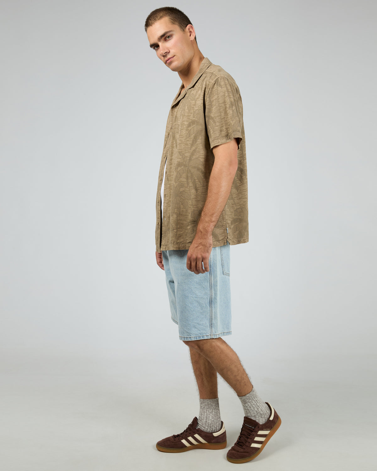 Foliage Short Sleeve Shirt Brown