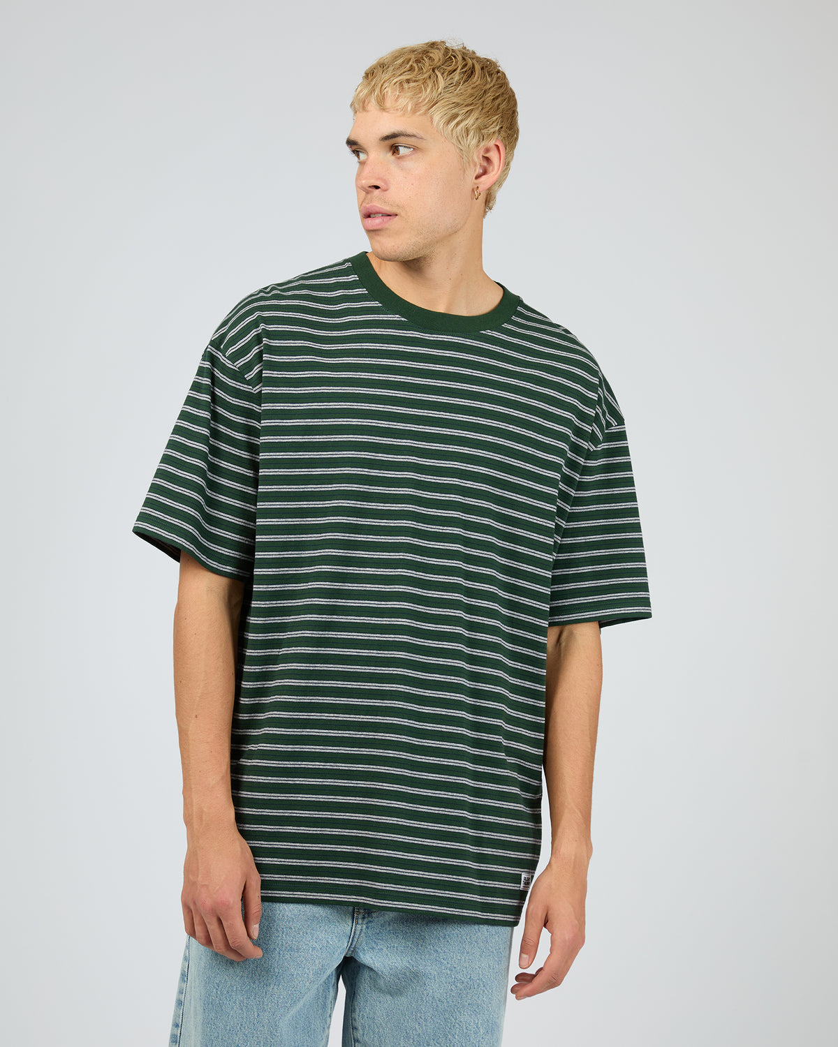 Staple Stripe Tee Green