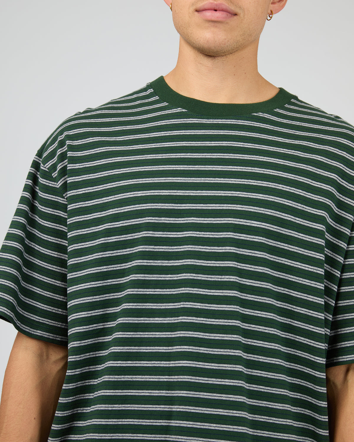 Staple Stripe Tee Green