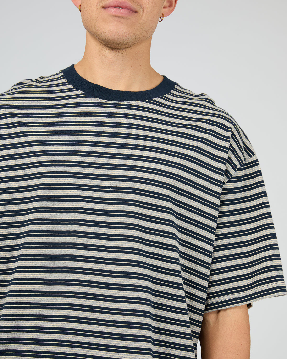 Staple Stripe Tee Navy