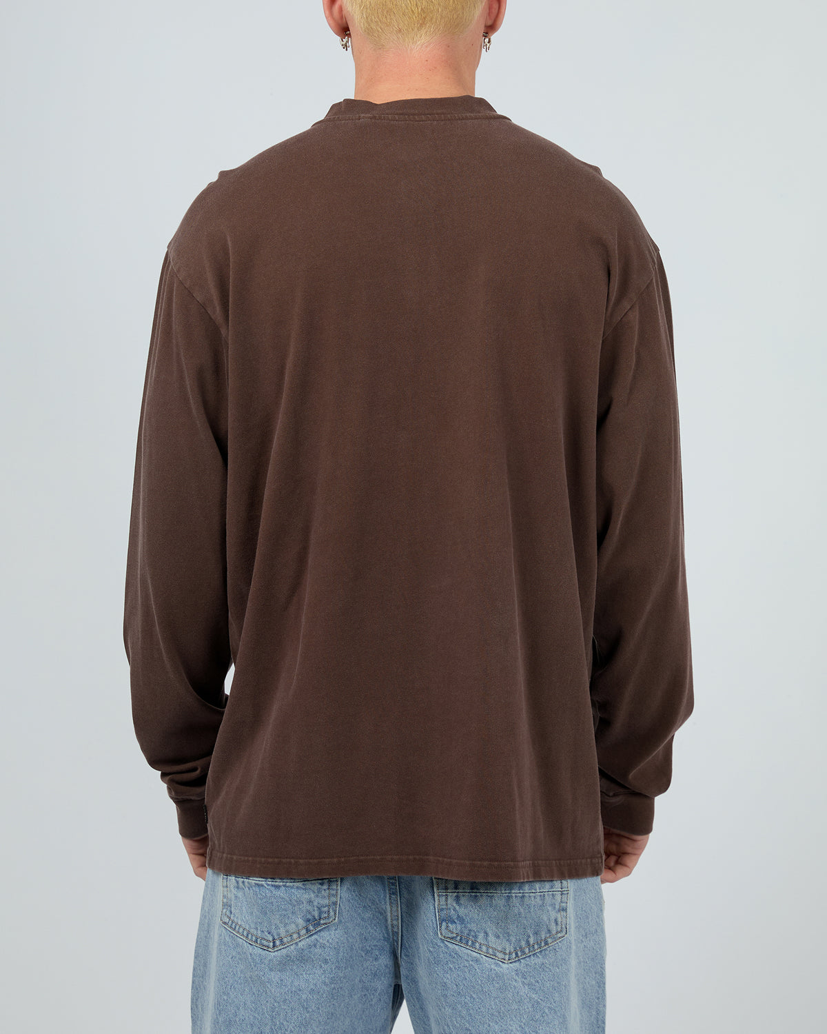 Henley Long Sleeve Top Chocolate