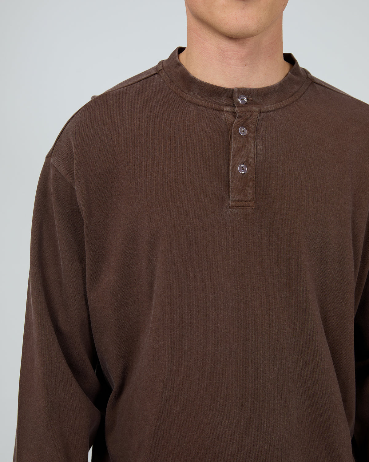 Henley Long Sleeve Top Chocolate