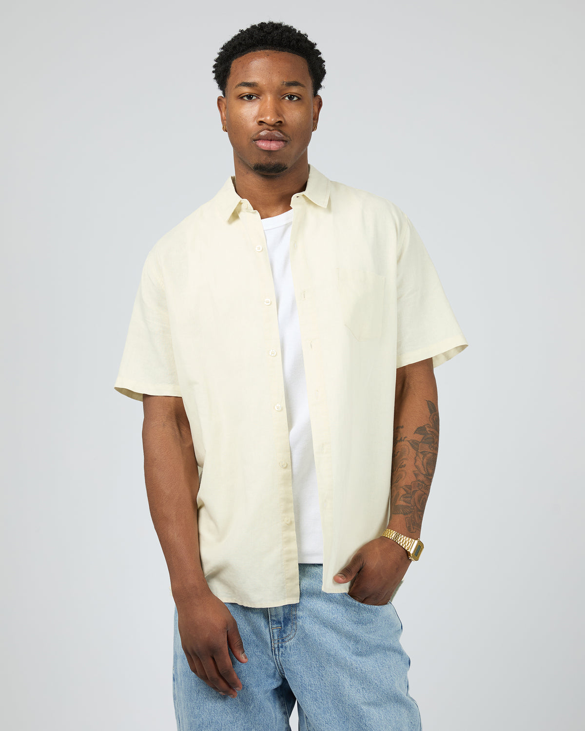 Linen Short Sleeve Shirt II Yellow