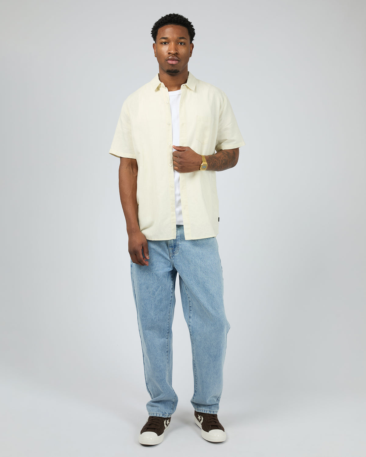 Linen Short Sleeve Shirt II Yellow