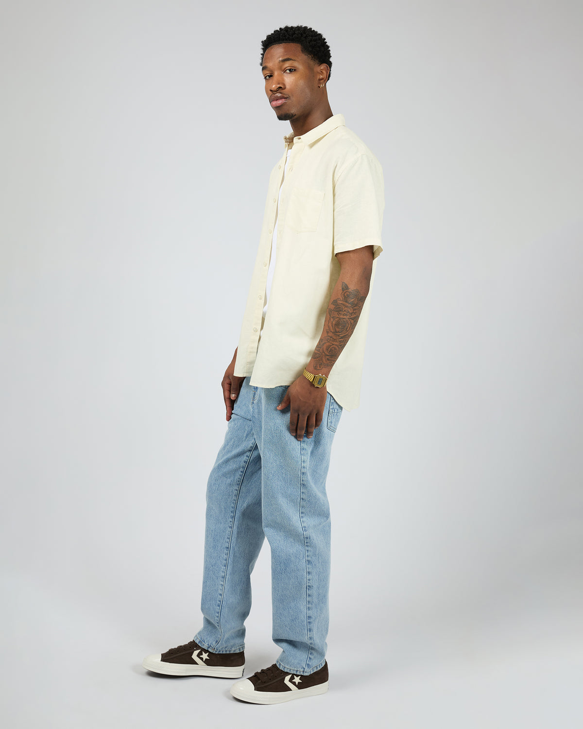 Linen Short Sleeve Shirt II Yellow