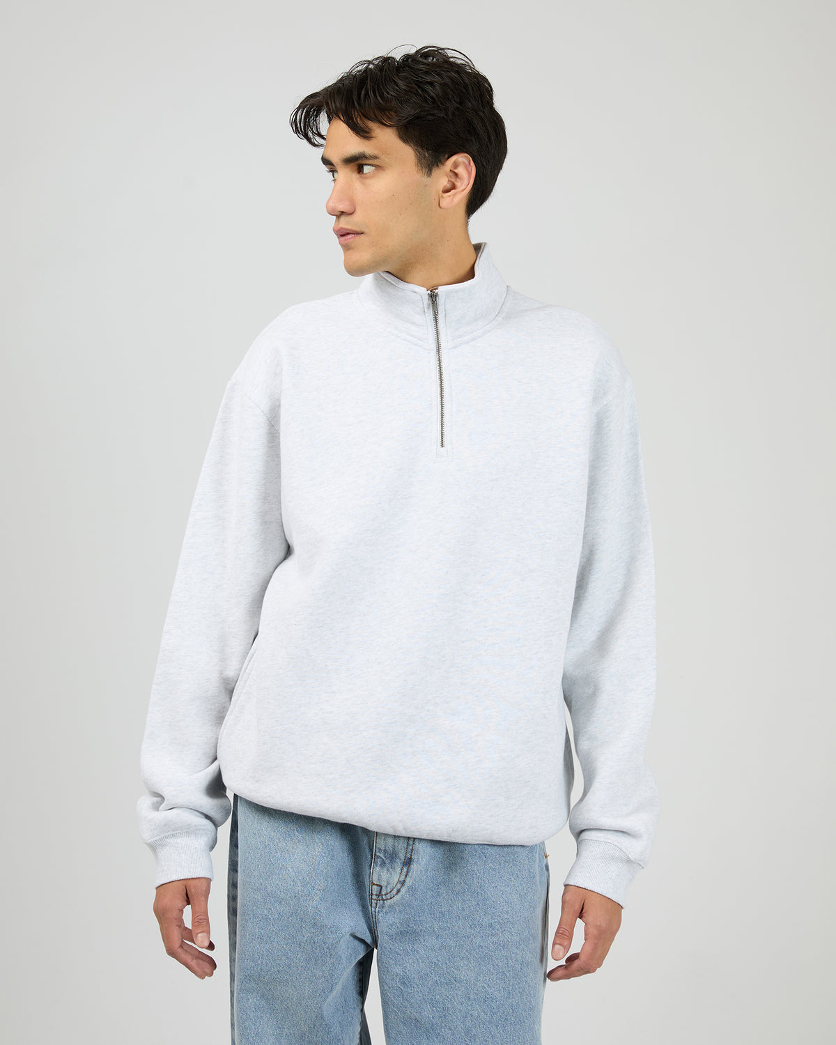 Quarter Zip Jumper Grey Marle