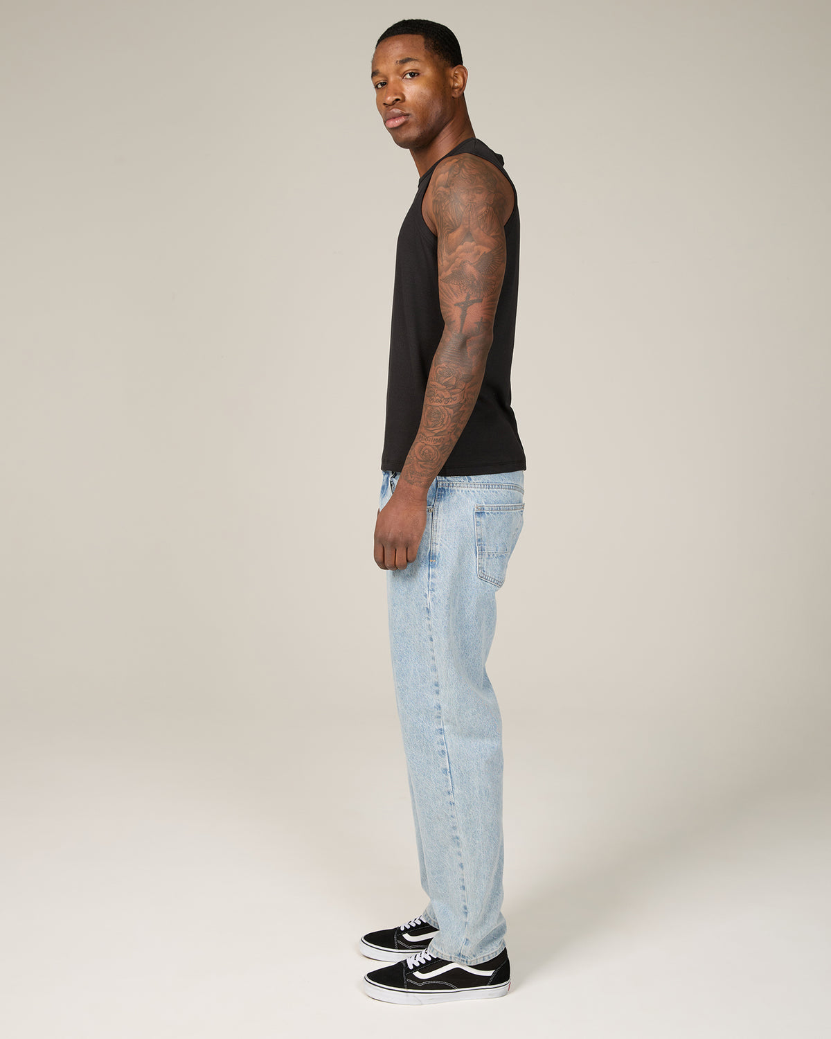 Fitted Rib Tank Black