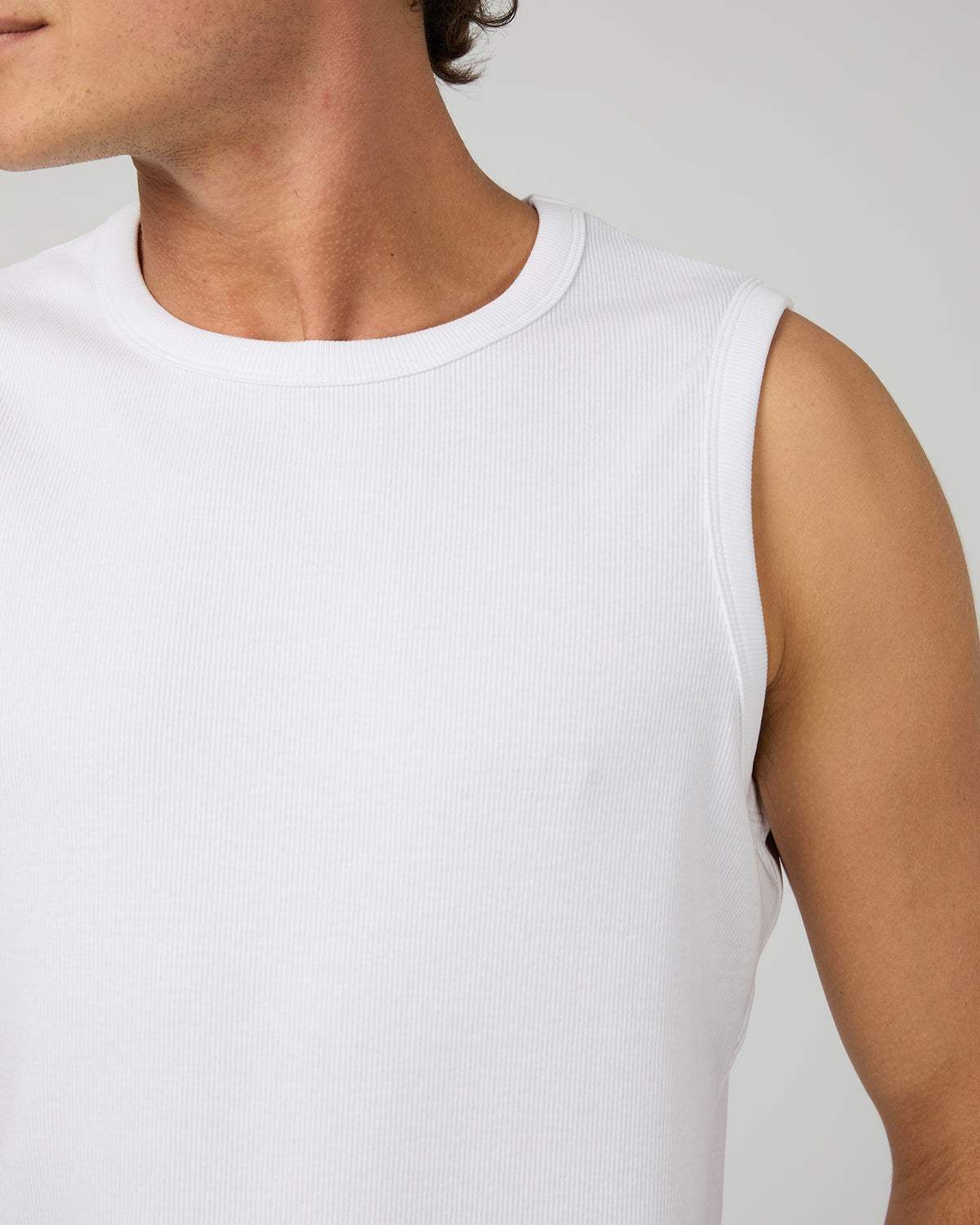 Fitted Rib Tank White