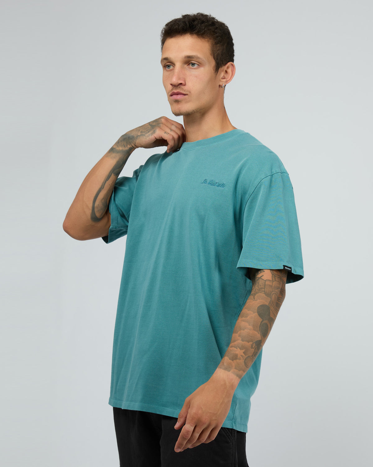 Essential Script Tee Blue