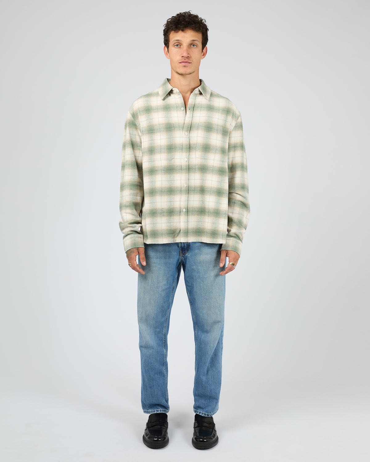 Control Check Shirt Green