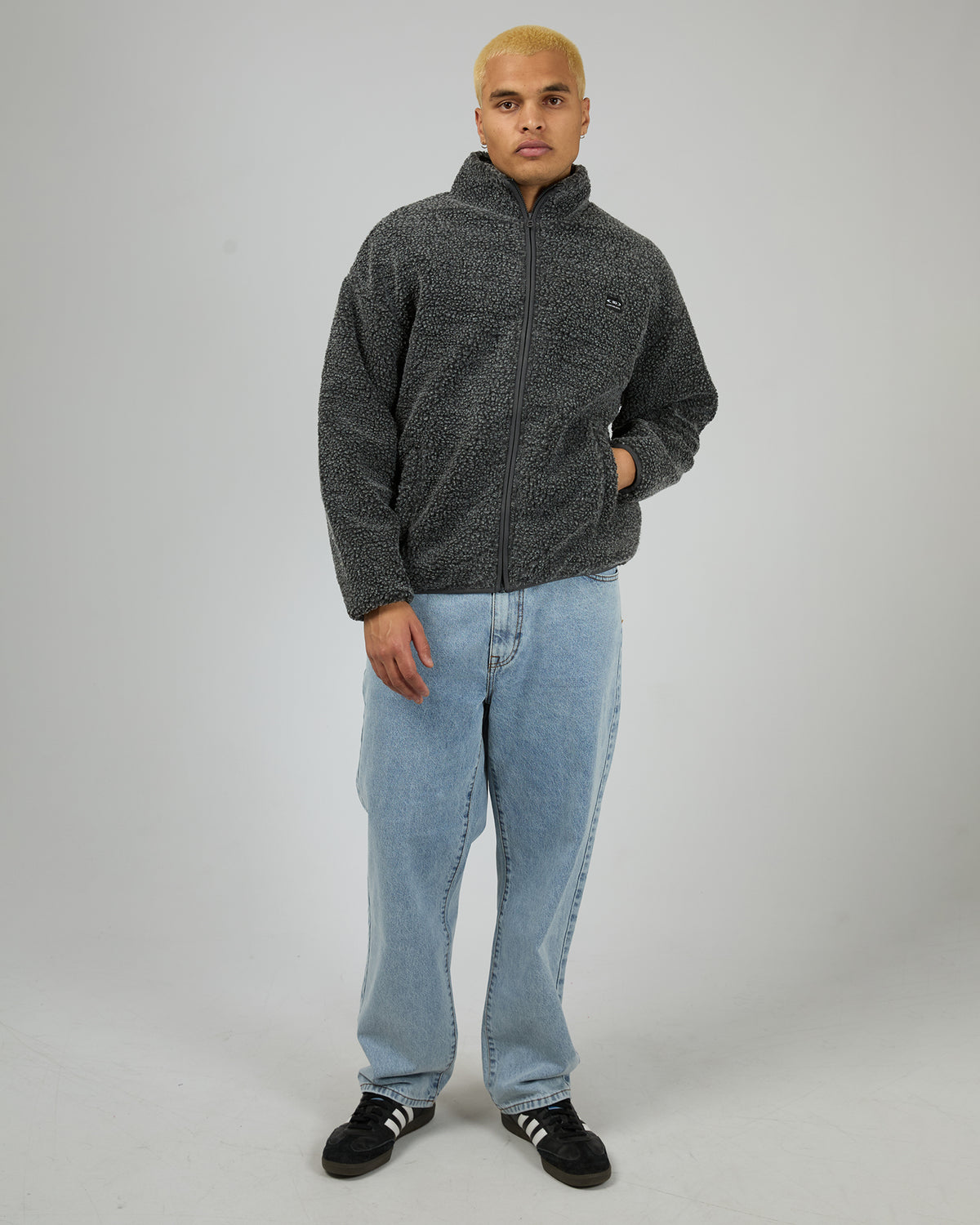Melange Polar Jacket Charcoal