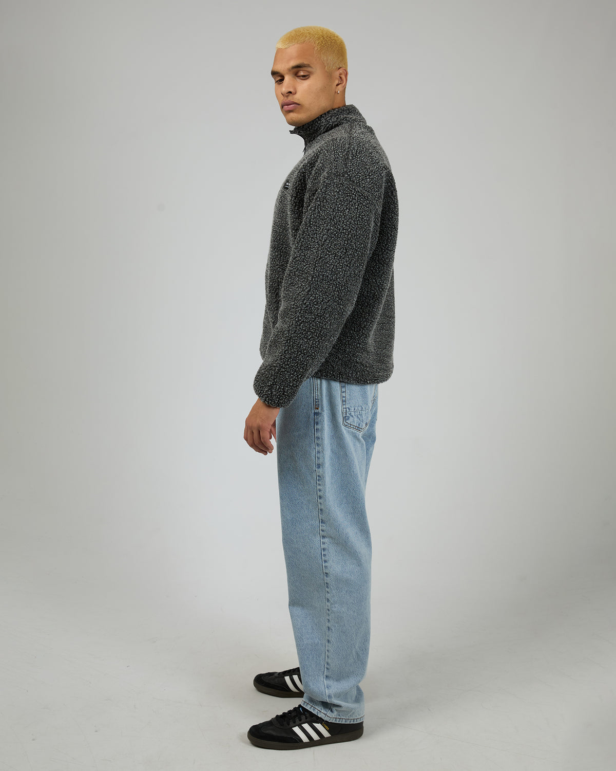 Melange Polar Jacket Charcoal