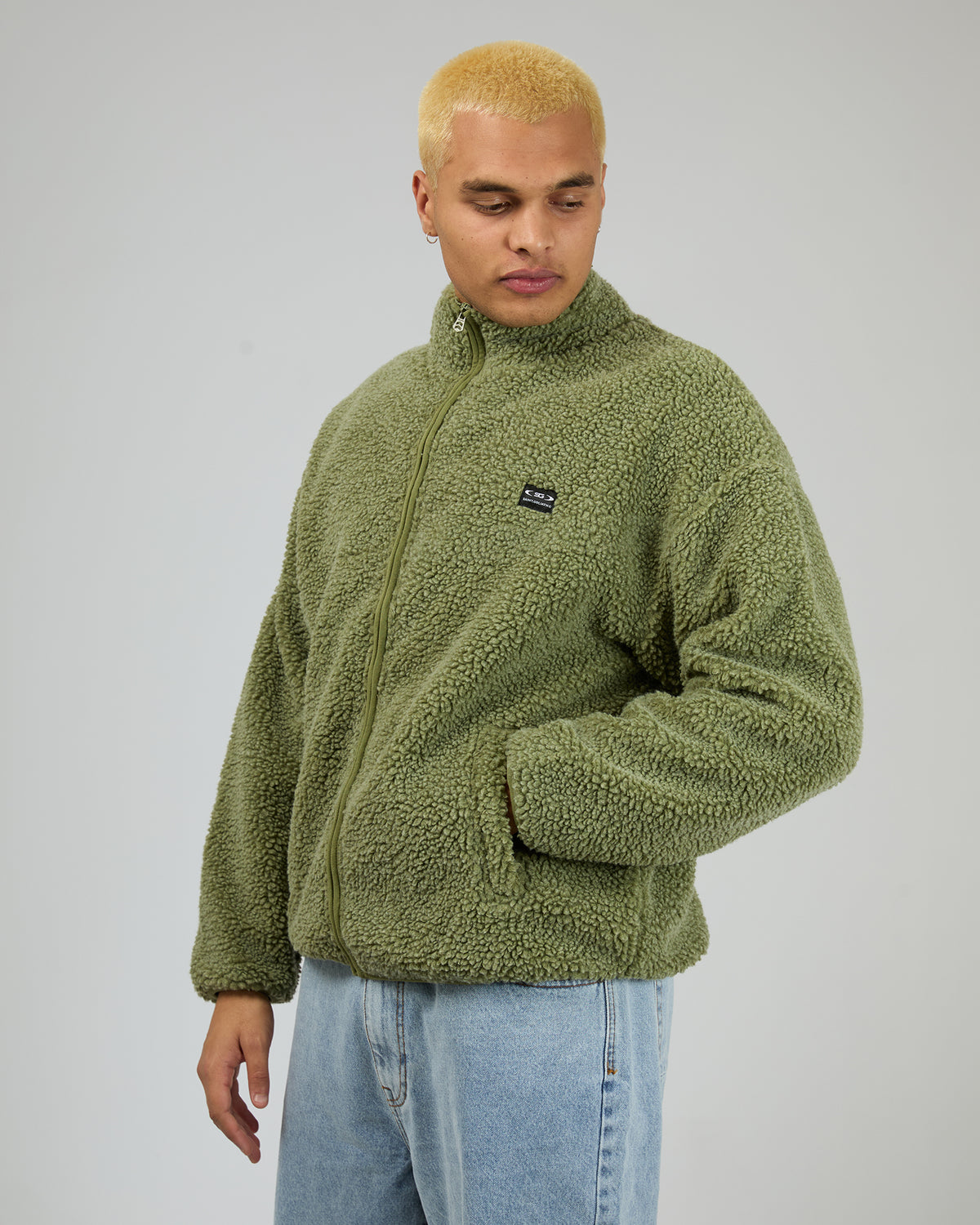 Melange Polar Jacket Khaki