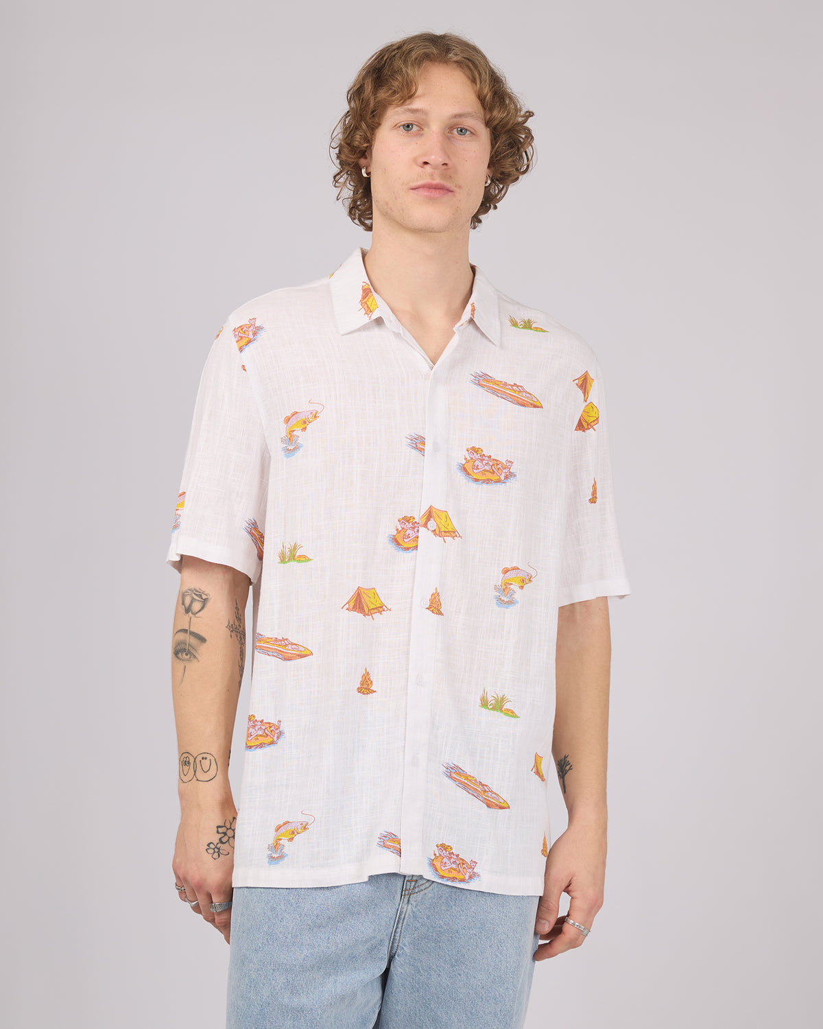 River Rats Short Sleeve Shirt Vintage White
