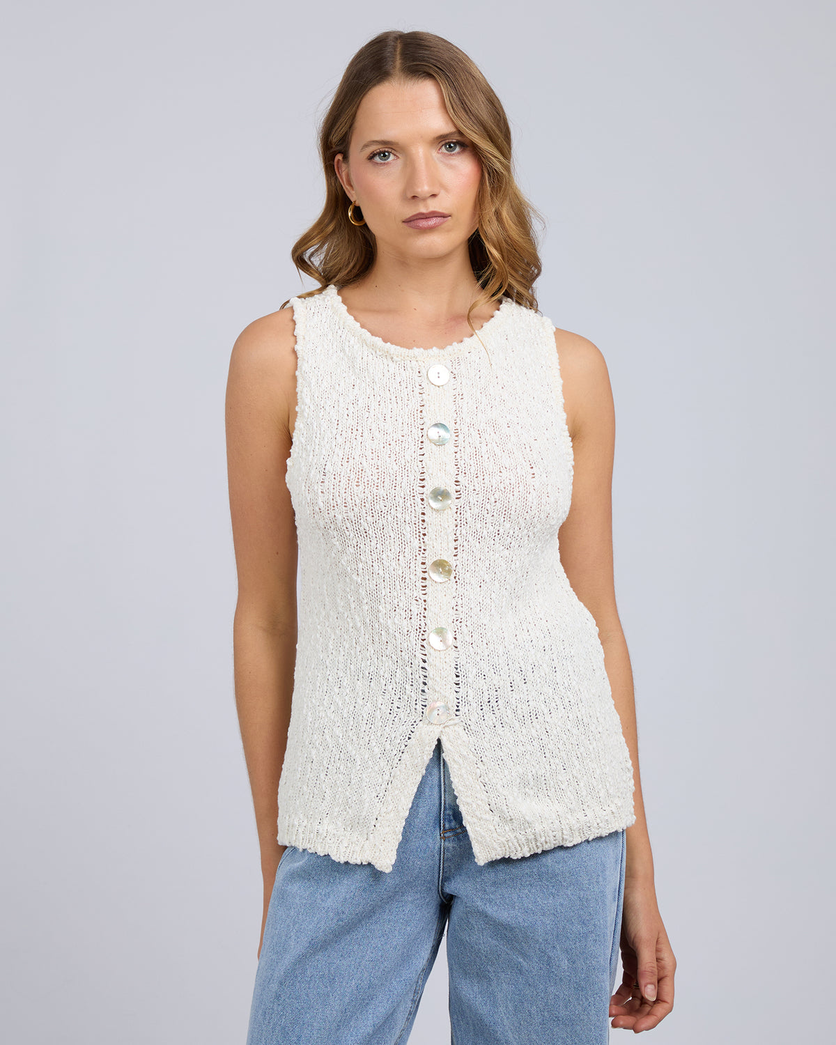 Belle Knit Vest White