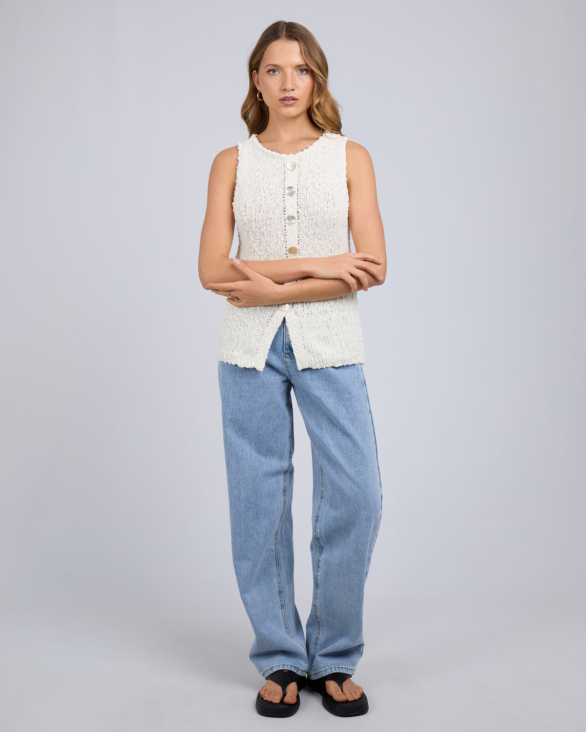 Belle Knit Vest White