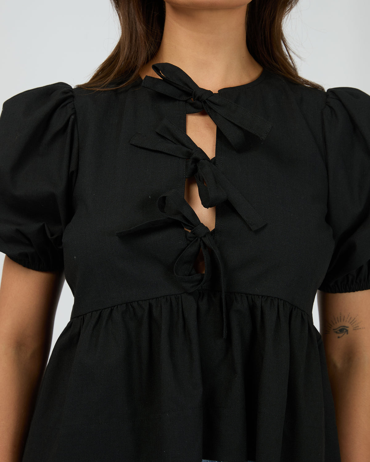 Aftersun Linen Top Black