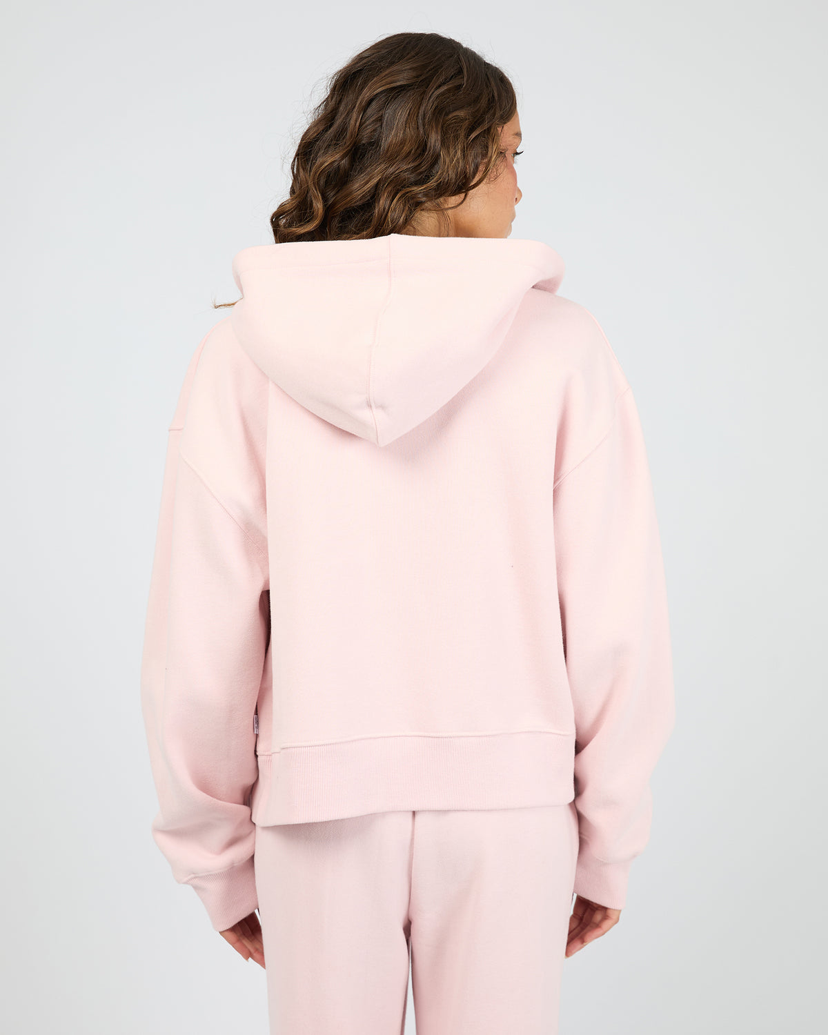 Silent Luxe Zip Thru Hoodie Pale Pink
