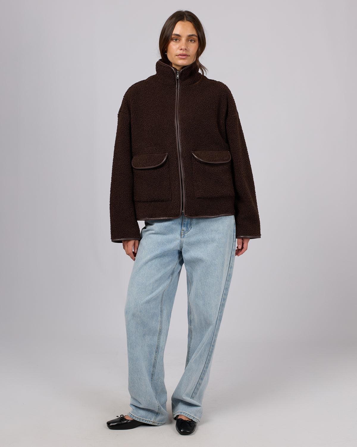 Sandy Sherpa Jacket Chocolate