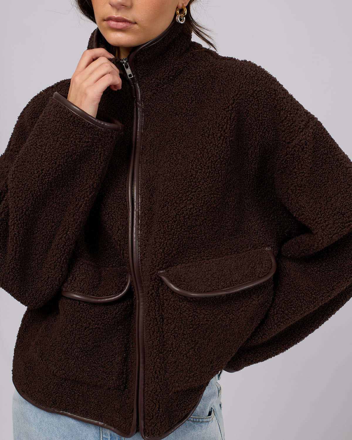 Sandy Sherpa Jacket Chocolate
