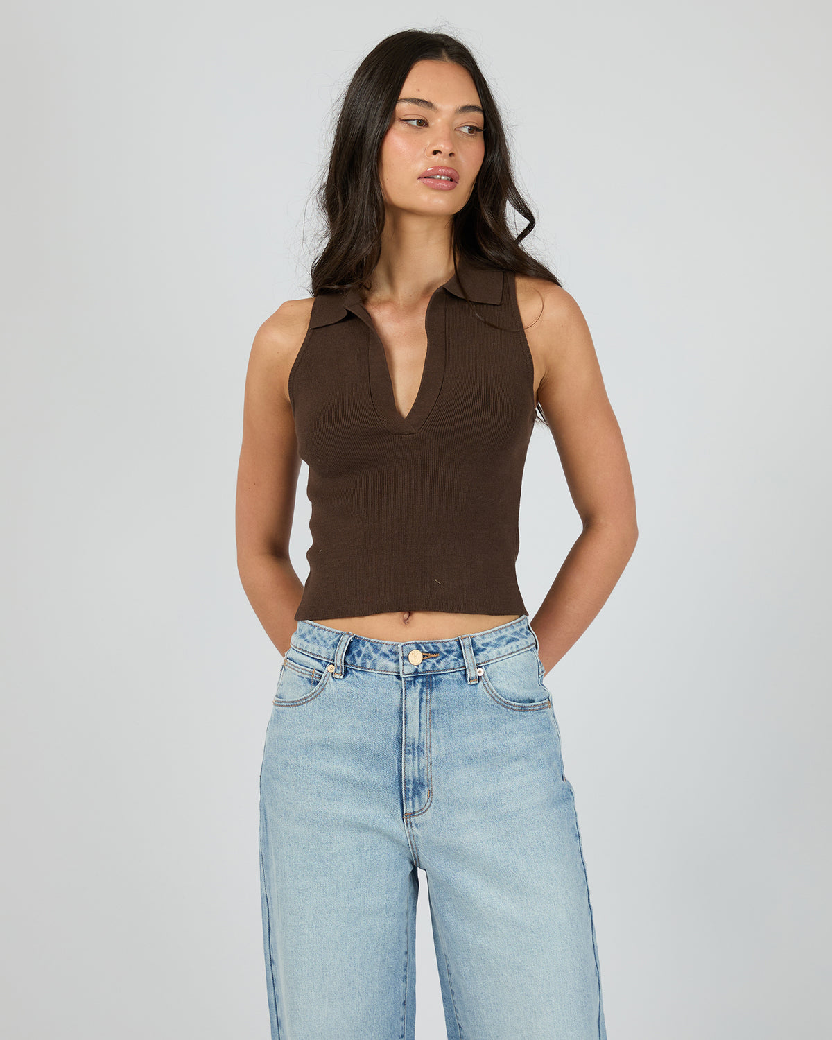 Carrie Knit Top Brown