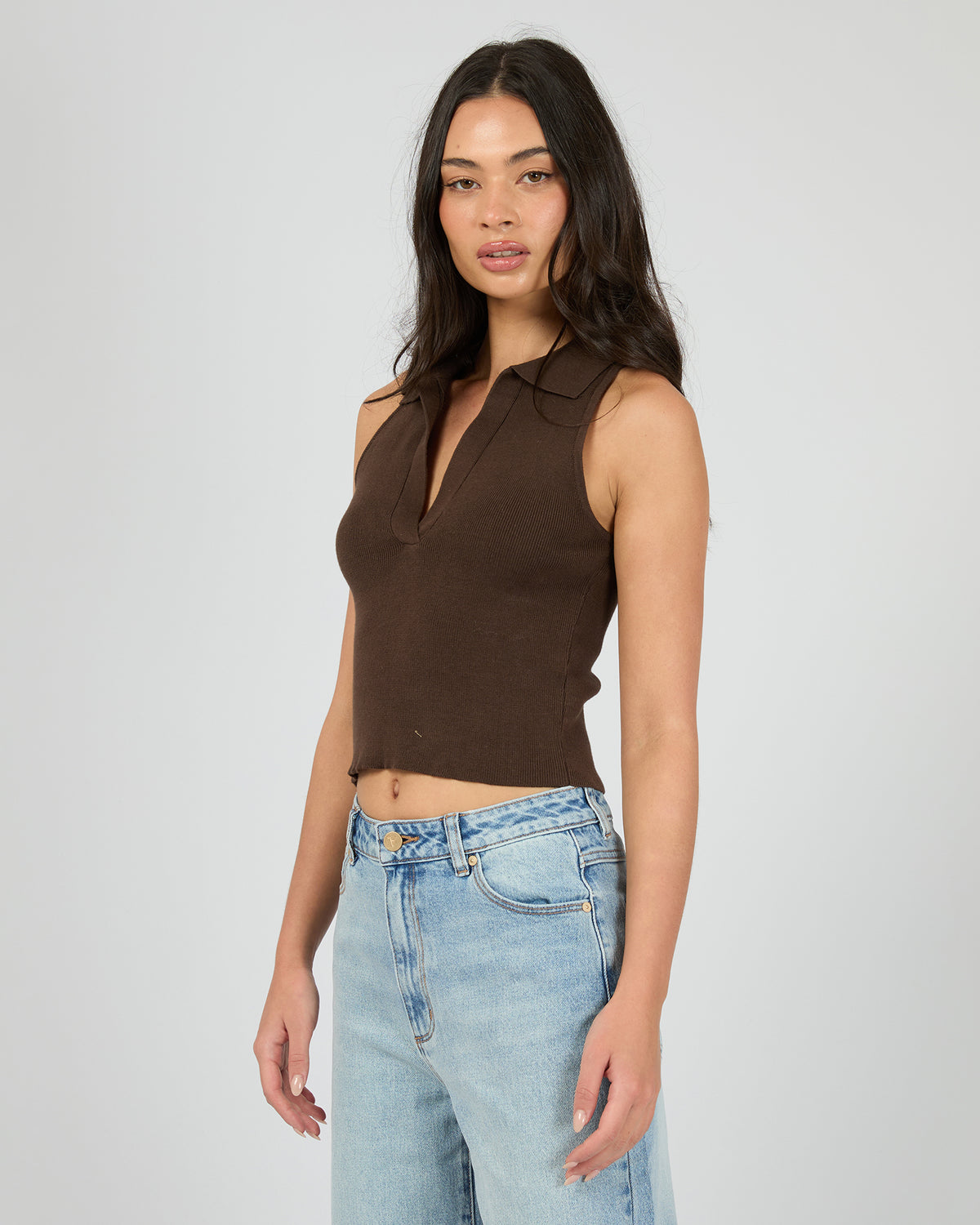 Carrie Knit Top Brown