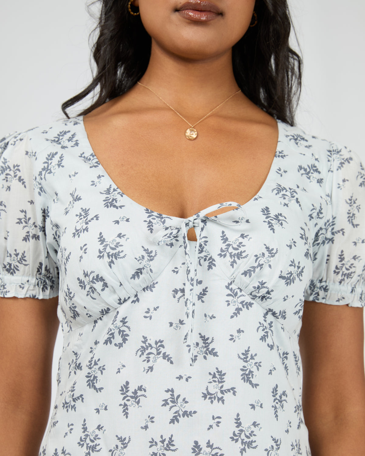 Sylvie V-Neck Mini Dress Blue