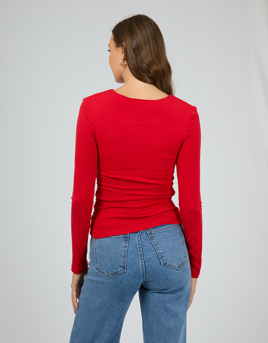 Kylie Long Sleeve Top Scarlet