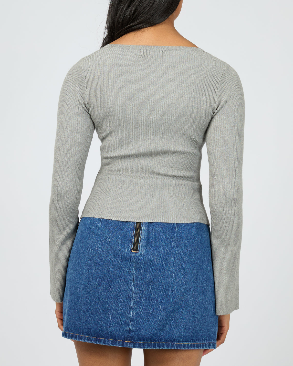 Darcie Knit Top Grey Marle