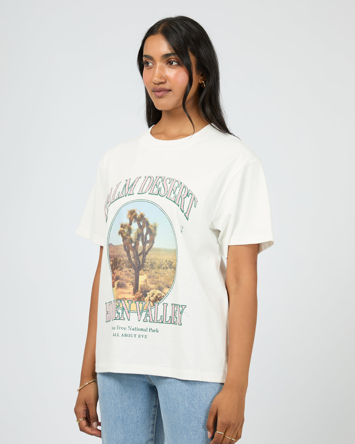 Palm Desert Box Tee Vintage White
