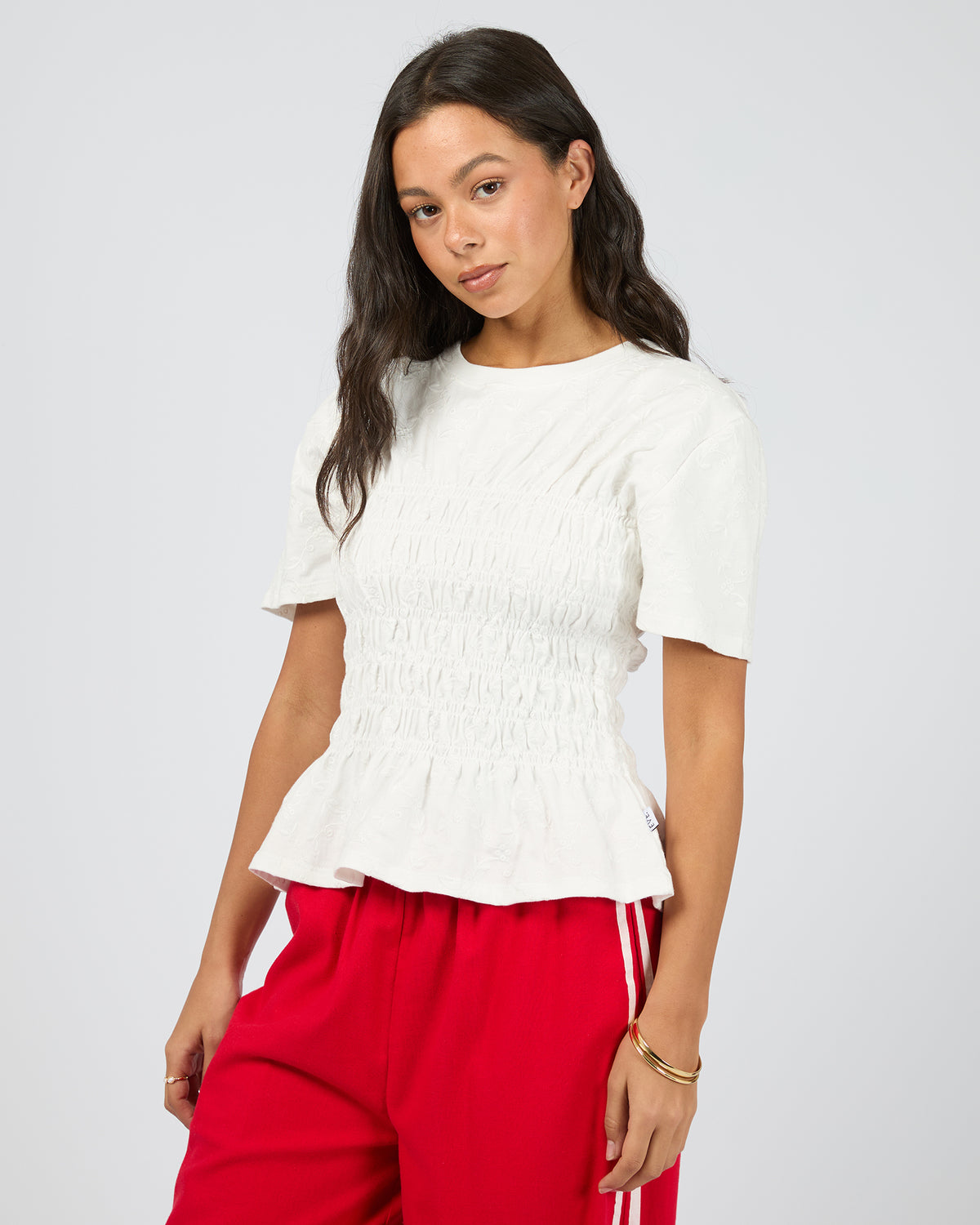 Soli Ruched Top White