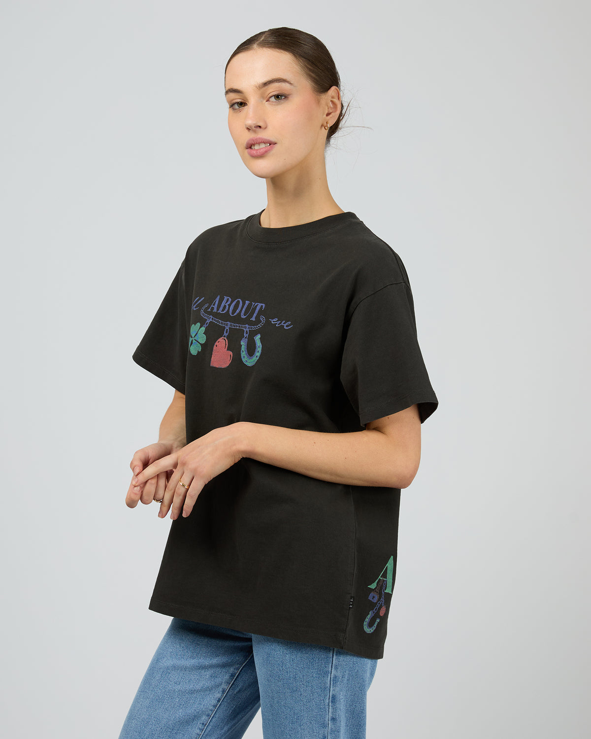 Lucky Charm Relaxed Tee Washed Black