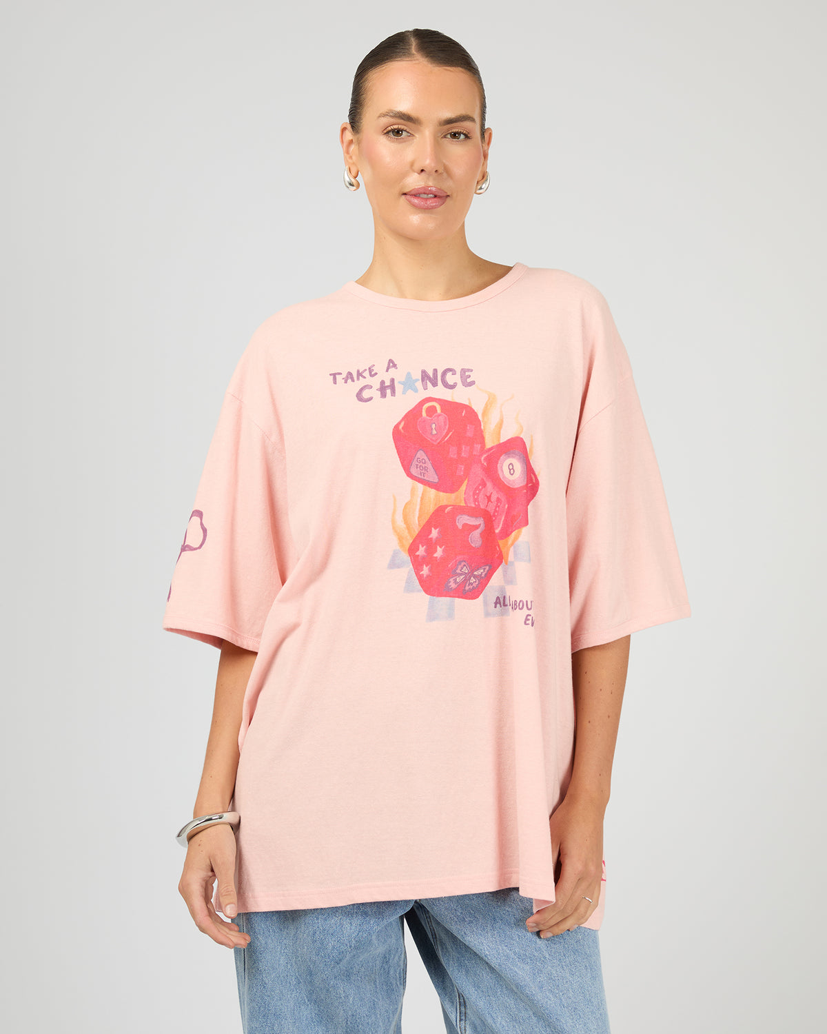 Snake Eyes Oversized Tee Light Pink