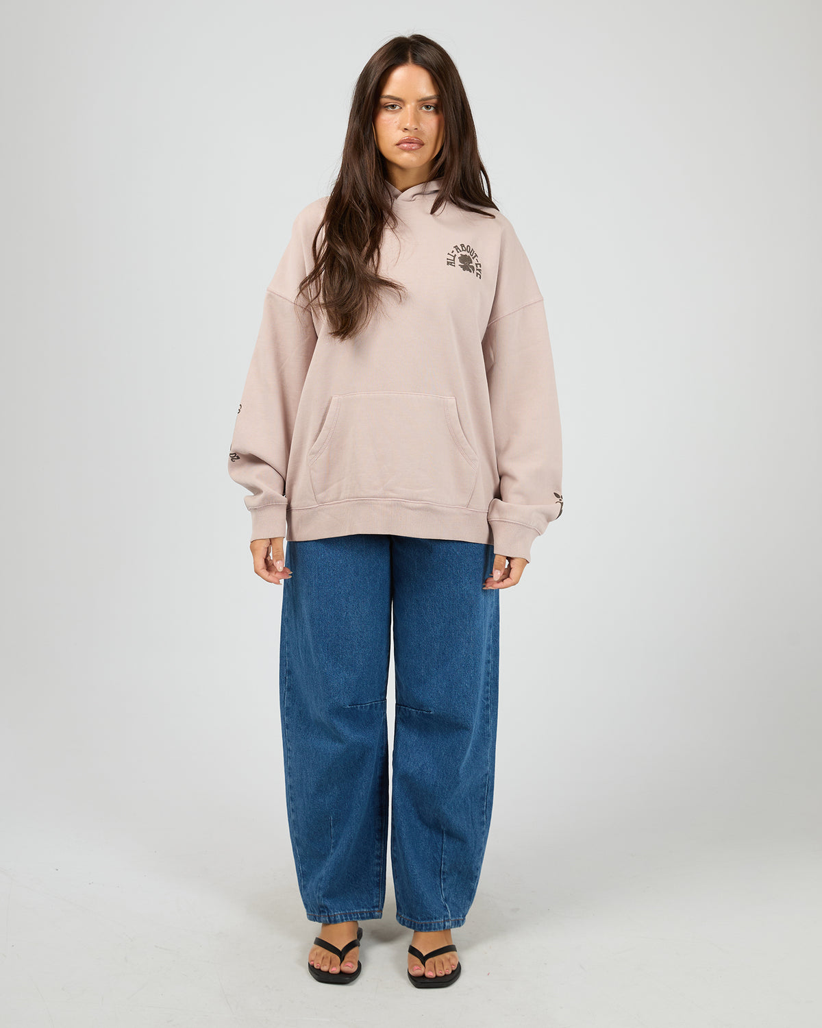 Flower Co Relaxed Hoodie Fawn
