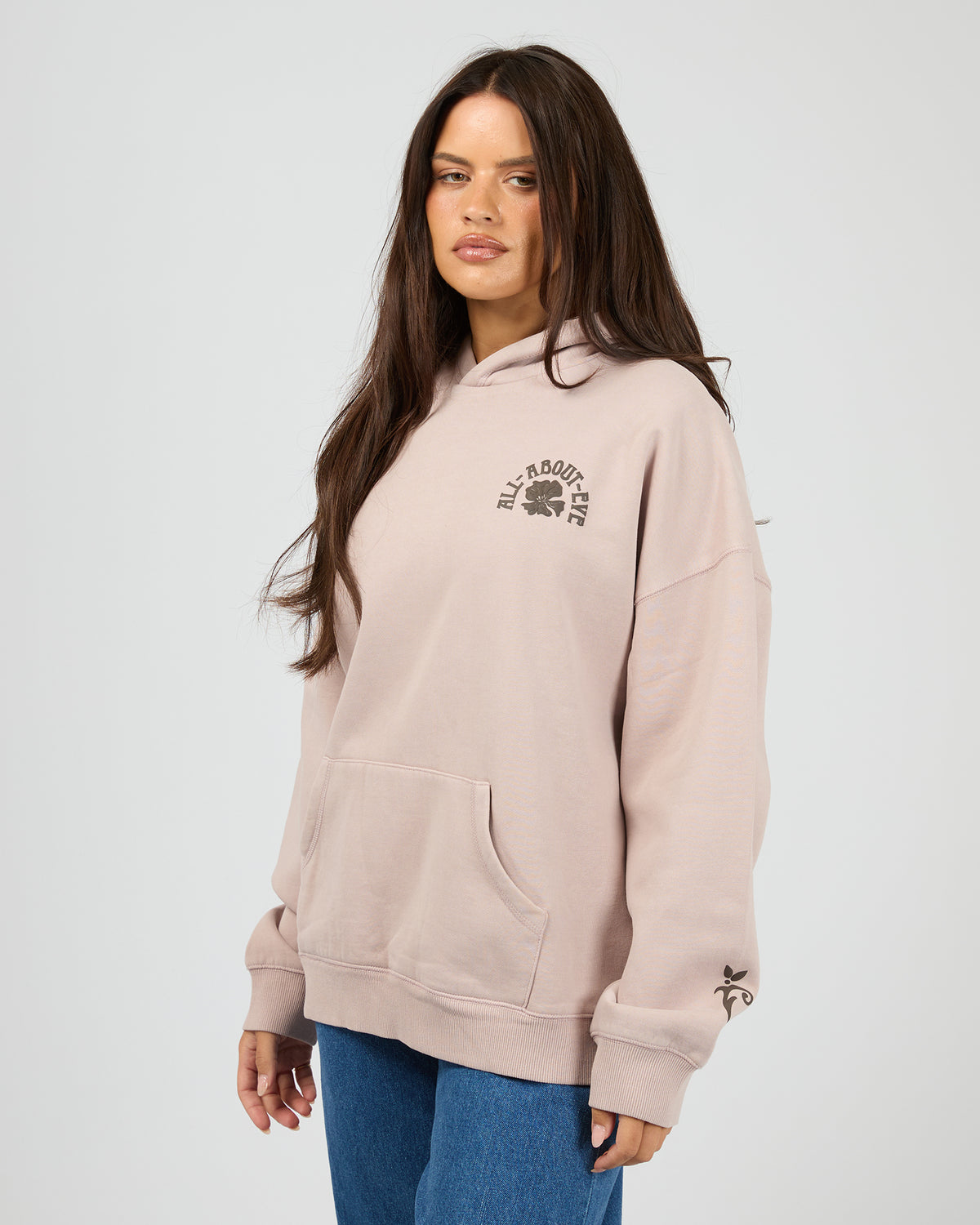 Flower Co Relaxed Hoodie Fawn