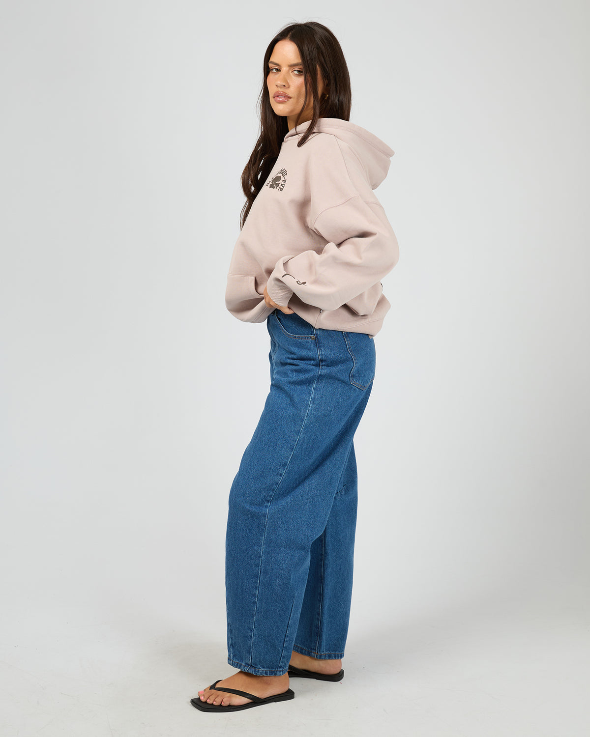 Flower Co Relaxed Hoodie Fawn