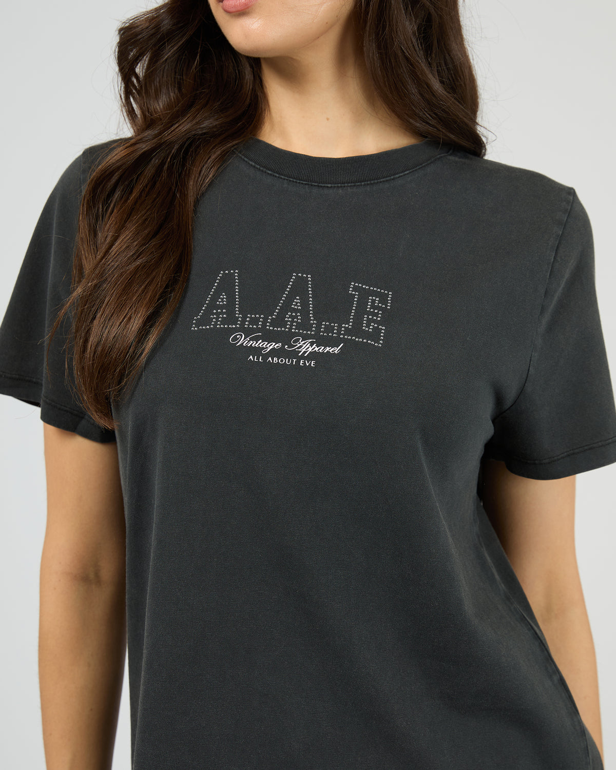 Vintage Studded Tee Washed Black