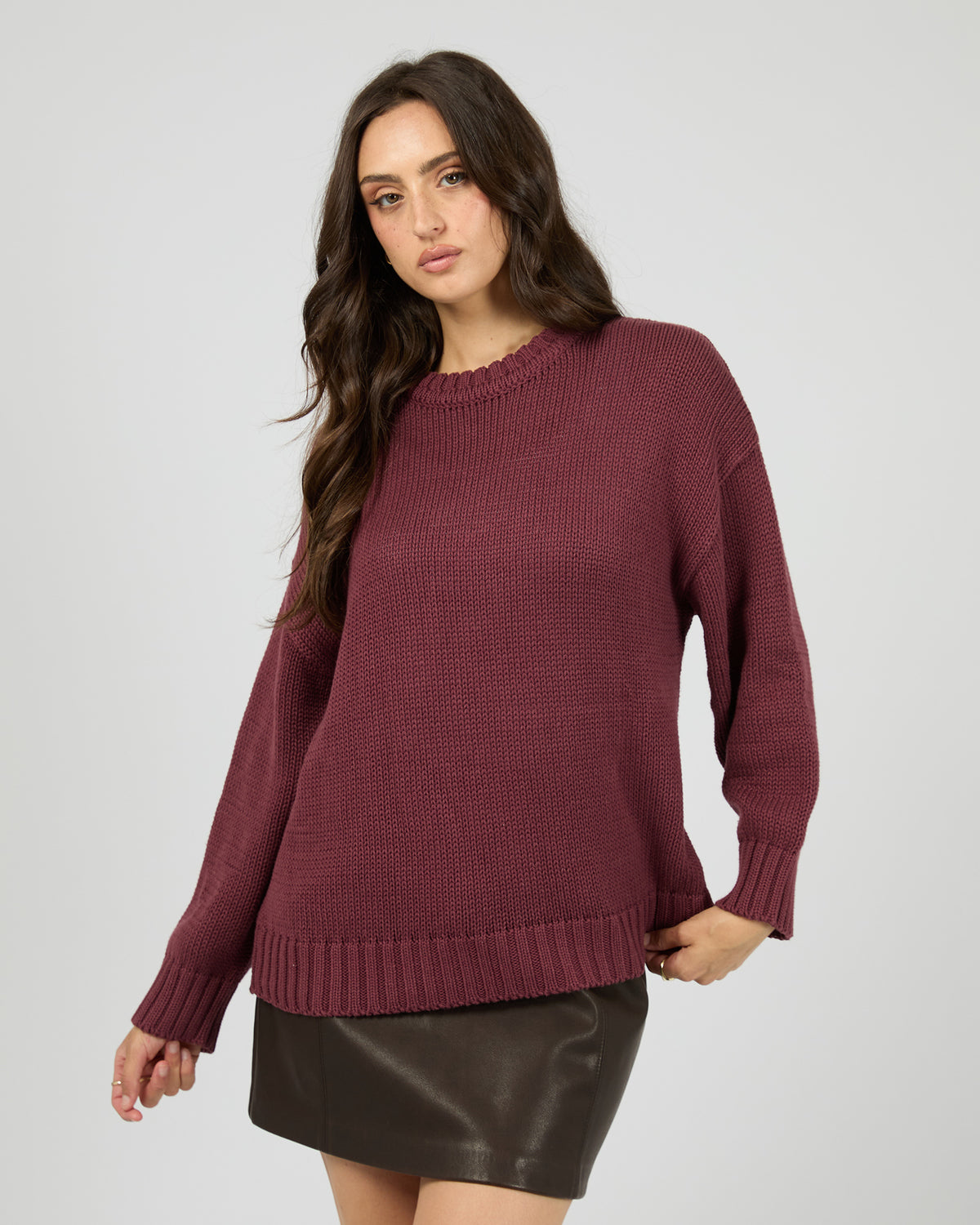 Cosy Oversized Knit Burgundy
