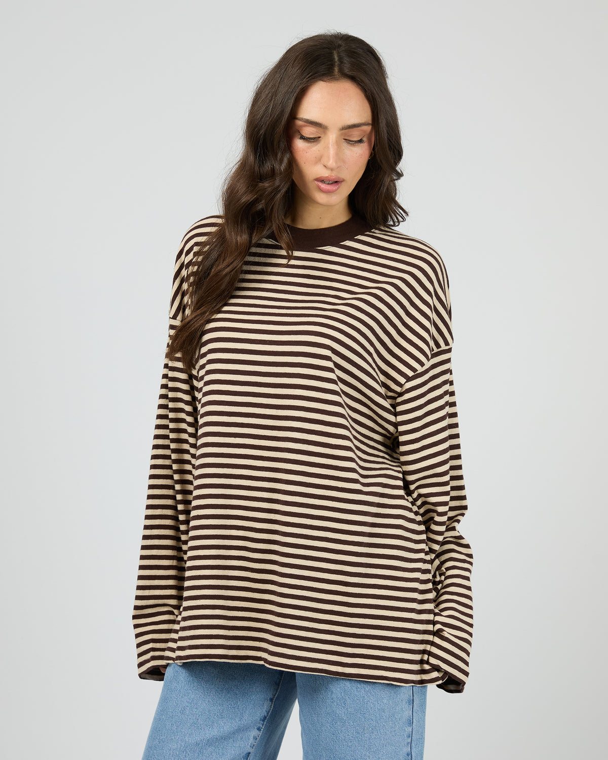 Paloma Long Sleeve Stripe Tee Brown