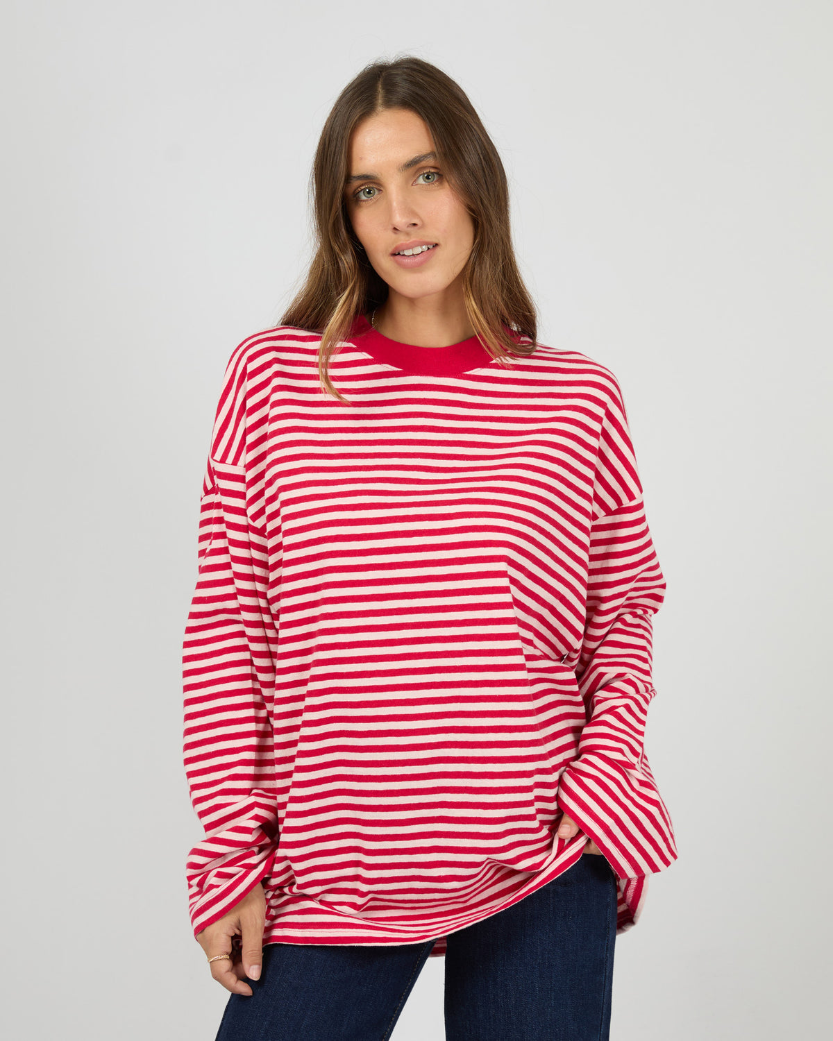 Paloma Long Sleeve Stripe Tee Red