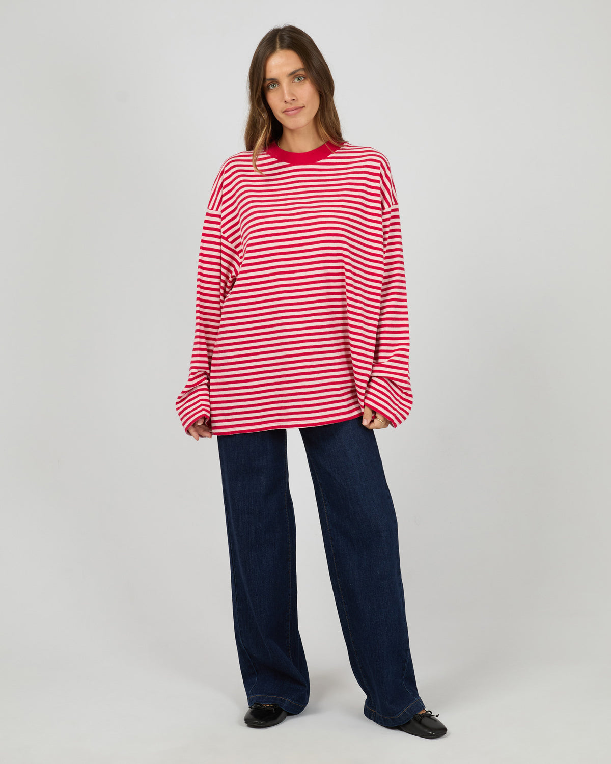 Paloma Long Sleeve Stripe Tee Red