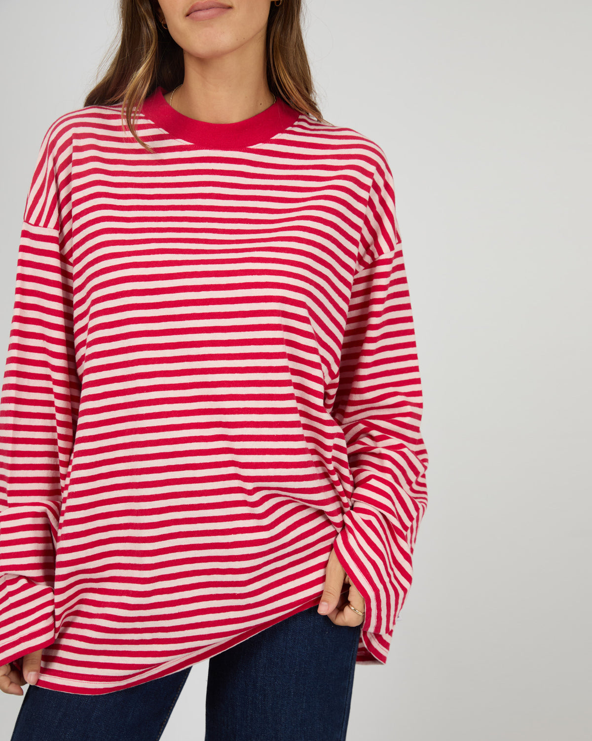 Paloma Long Sleeve Stripe Tee Red