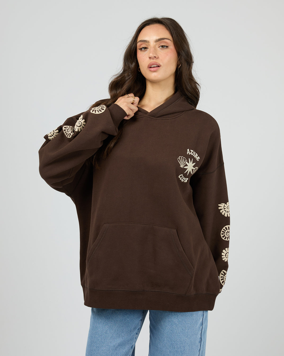 Azure Club Relaxed Hoodie Brown