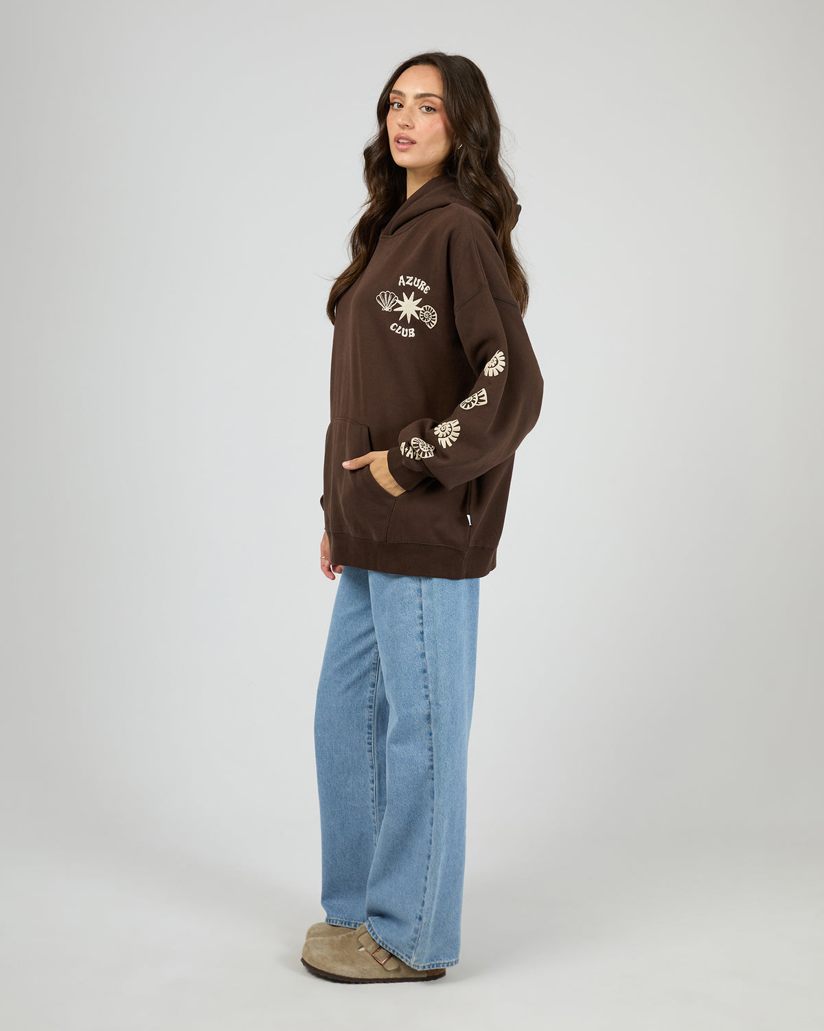 Azure Club Relaxed Hoodie Brown