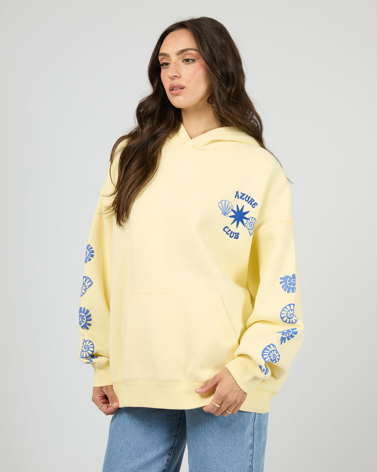 Azure Club Relaxed Hoodie Yellow